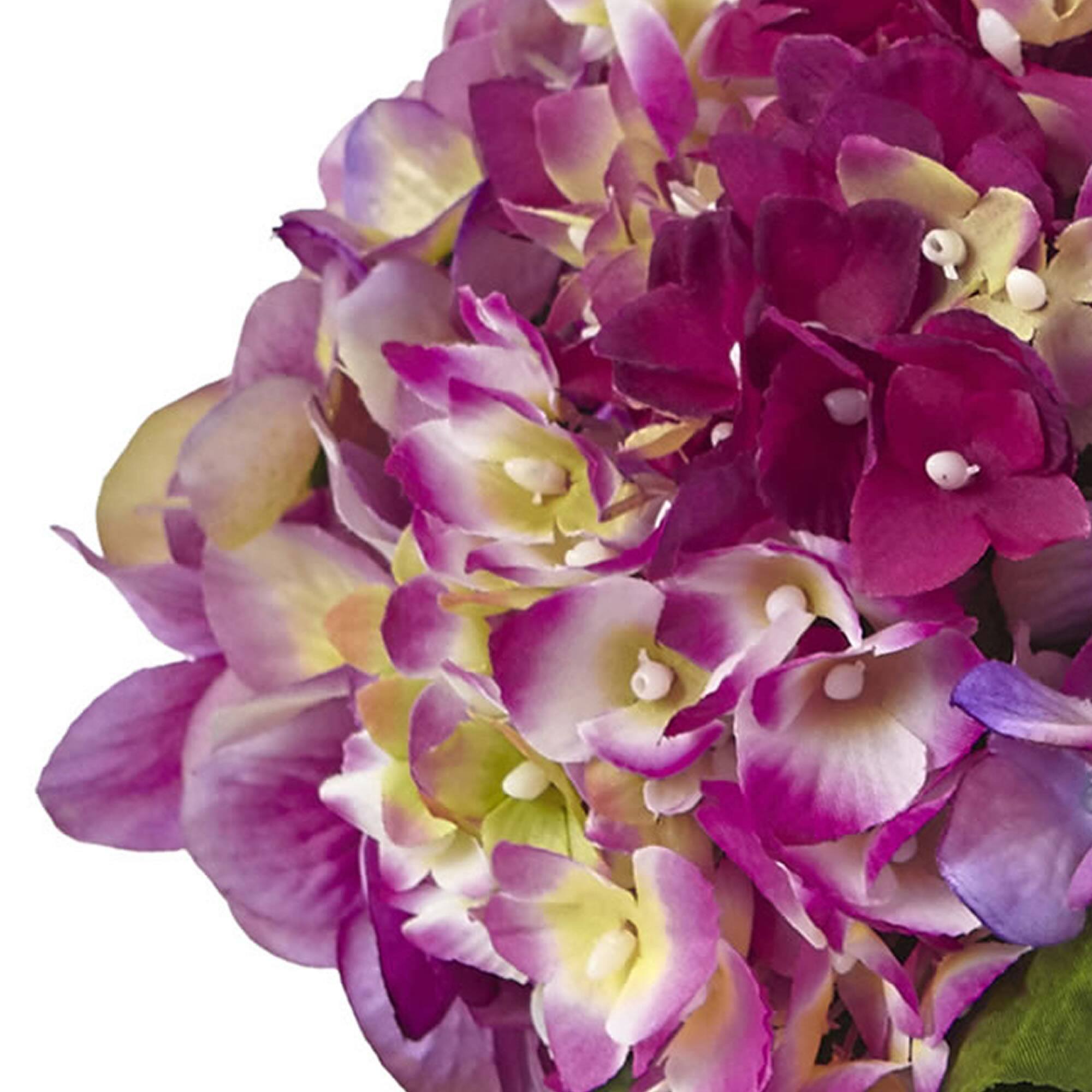 14.5" Pink Hydrangea Arrangement in Glass Vase